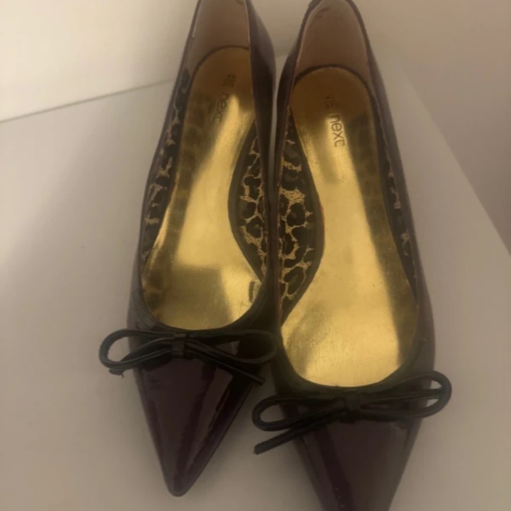 Next Women's Deep Purple Flats with Bow